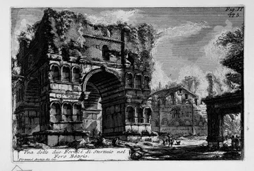 Eine der beiden Fornici von Stertinio im Forum Boarium